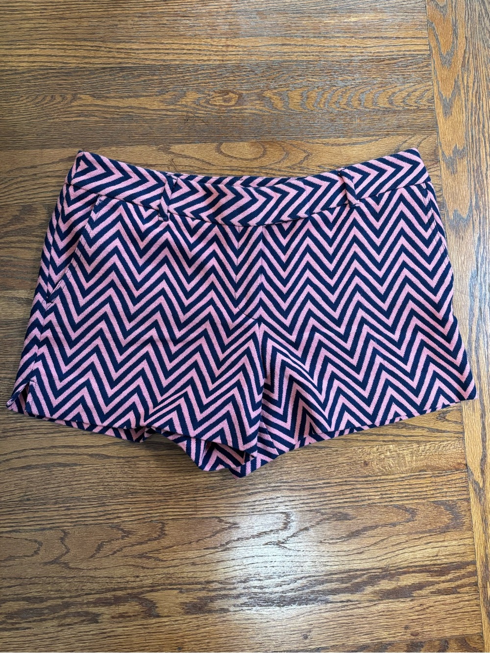 LOFT Navy & Pink Chevron Riviera Shorts - Size 12